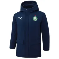 2024-25 Palmeiras Royal Blue Hooded Windbreaker Fabric Cotton Coat #G234