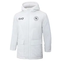 2024-25 Napoli White Hooded Windbreaker Fabric Cotton Coat #G237