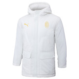 2024-25 ACM White Hooded Windbreaker Fabric Cotton Coat #G255(黄标)