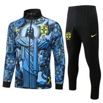 2024-25 Brazil Gray Blue Jacket Tracksuit #A814(喷墨)