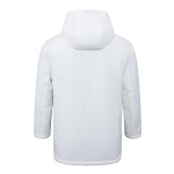2024-25 Sao Paulo White Hooded Windbreaker Fabric Cotton Coat #G260