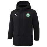 2024-25 Palmeiras Black Hooded Windbreaker Fabric Cotton Coat #G236