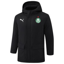 2024-25 Palmeiras Black Hooded Windbreaker Fabric Cotton Coat #G236