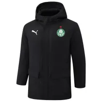 2024-25 Palmeiras Black Hooded Windbreaker Fabric Cotton Coat #G236