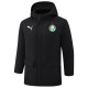 2024-25 Palmeiras Black Hooded Windbreaker Fabric Cotton Coat #G236