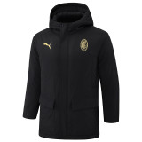 2024-25 ACM Black Hooded Windbreaker Fabric Cotton Coat #G253(黄标)