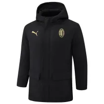 2024-25 ACM Black Hooded Windbreaker Fabric Cotton Coat #G253(黄标)