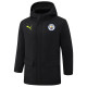 2024-25 Man City Black Hooded Windbreaker Fabric Cotton Coat #G242(绿彪标)