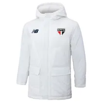2024-25 Sao Paulo White Hooded Windbreaker Fabric Cotton Coat #G260