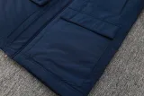 2024-25 Man City Royal Blue Hooded Windbreaker Fabric Cotton Coat #G239(白彪标)