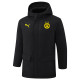 2024-25 Dortmund Black Hooded Windbreaker Fabric Cotton Coat #G250