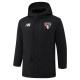 2024-25 Sao Paulo Black Hooded Windbreaker Fabric Cotton Coat #G261