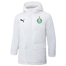 2024-25 Palmeiras White Hooded Windbreaker Fabric Cotton Coat #G235
