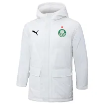 2024-25 Palmeiras White Hooded Windbreaker Fabric Cotton Coat #G235