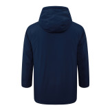 2024-25 Royal Blue Hooded Windbreaker Fabric Cotton Coat #G263光板