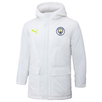 2024-25 Man City White Hooded Windbreaker Fabric Cotton Coat #G240(绿彪标)