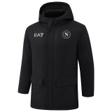 2024-25 Napoli Black Hooded Windbreaker Fabric Cotton Coat #G237