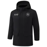 2024-25 Napoli Black Hooded Windbreaker Fabric Cotton Coat #G237