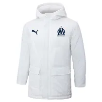 2024-25 Marseille White Hooded Windbreaker Fabric Cotton Coat #G247(黑标)