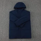 2024-25 Man City Royal Blue Hooded Windbreaker Fabric Cotton Coat #G239(白彪标)