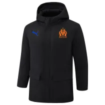 2024-25 Marseille Black Hooded Windbreaker Fabric Cotton Coat #G248(橙标)