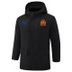 2024-25 Marseille Black Hooded Windbreaker Fabric Cotton Coat #G248(橙标)