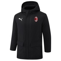 2024-25 ACM Black Hooded Windbreaker Fabric Cotton Coat #G254(红标)