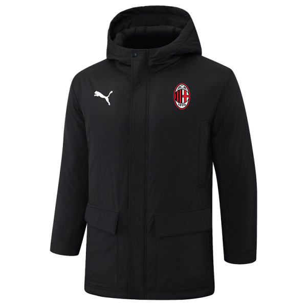 2024-25 ACM Black Hooded Windbreaker Fabric Cotton Coat #G254(红标)