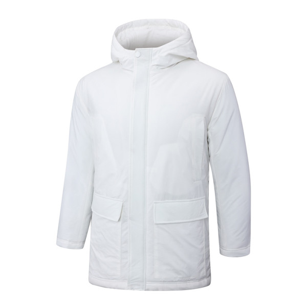 2024-25 White Hooded Windbreaker Fabric Cotton Coat #G262光板