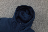 2024-25 Man City Royal Blue Hooded Windbreaker Fabric Cotton Coat #G239(白彪标)