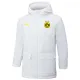 2024-25 Dortmund White Hooded Windbreaker Fabric Cotton Coat #G251