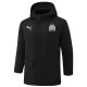 2024-25 Marseille Black Hooded Windbreaker Fabric Cotton Coat #G249(白标)