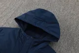 2024-25 Man City Royal Blue Hooded Windbreaker Fabric Cotton Coat #G239(白彪标)