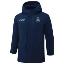 2024-25 Napoli Royal Blue Hooded Windbreaker Fabric Cotton Coat #G238