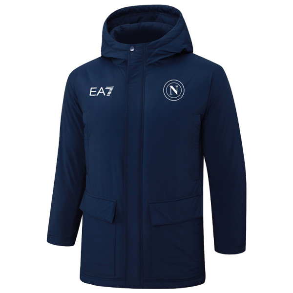 2024-25 Napoli Royal Blue Hooded Windbreaker Fabric Cotton Coat #G238