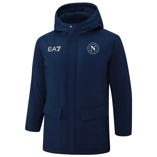 2024-25 Napoli Royal Blue Hooded Windbreaker Fabric Cotton Coat #G238