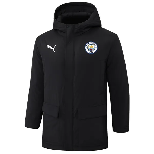 2024-25 Man City Black Hooded Windbreaker Fabric Cotton Coat #G243(白彪标)