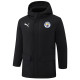 2024-25 Man City Black Hooded Windbreaker Fabric Cotton Coat #G243(白彪标)