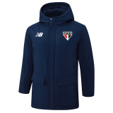 2024-25 Sao Paulo Royal Blue Hooded Windbreaker Fabric Cotton Coat #G259