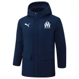 2024-25 Marseille Royal Blue Hooded Windbreaker Fabric Cotton Coat #G245(白标)