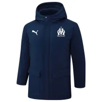 2024-25 Marseille Royal Blue Hooded Windbreaker Fabric Cotton Coat #G245(白标)