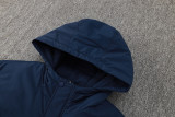 2024-25 Man City Royal Blue Hooded Windbreaker Fabric Cotton Coat #G238(白绿标)