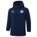 2024-25 Man City Royal Blue Hooded Windbreaker Fabric Cotton Coat #G239(白彪标)