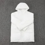 2024-25 Man City White Hooded Windbreaker Fabric Cotton Coat #G240(绿彪标)