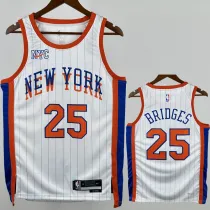 2024-25 KNICKS BRIDGES #25 White City Edition Top Quality Hot Pressing NBA Jersey