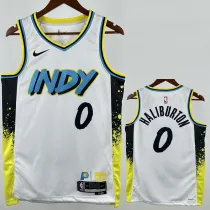 2024-25 Indiana Pacers HALIBURTON #0 White City Edition Top Quality Hot Pressing NBA Jersey