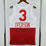 2003-04 76ERS IVERSON #3 White Red Retro Top Quality Hot Pressing NBA Jersey