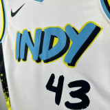 2024-25 Indiana Pacers SIAKAM #43 White City Edition Top Quality Hot Pressing NBA Jersey