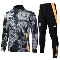 2024-25 RMA Black Jacket Tracksuit #A797(喷墨龙)
