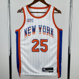 2024-25 KNICKS BRIDGES #25 White City Edition Top Quality Hot Pressing NBA Jersey